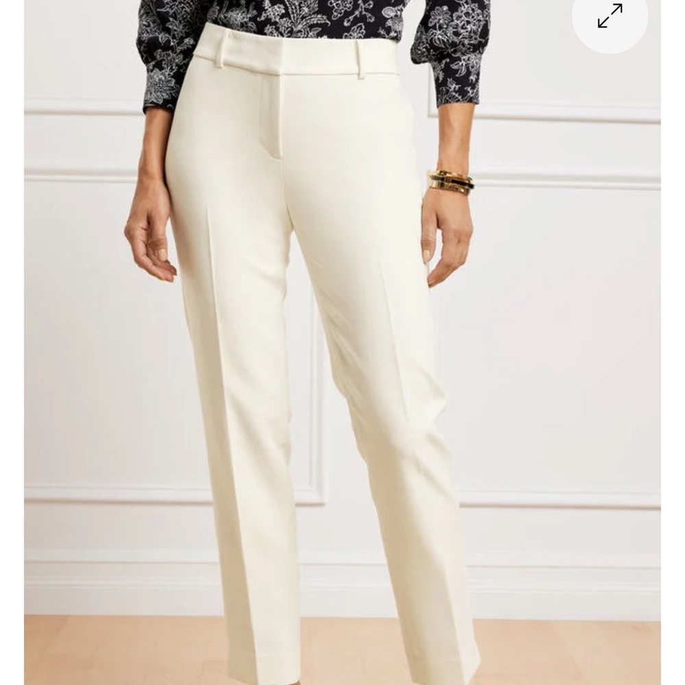 Talbots Cream Hampshire Straight Pants LINED